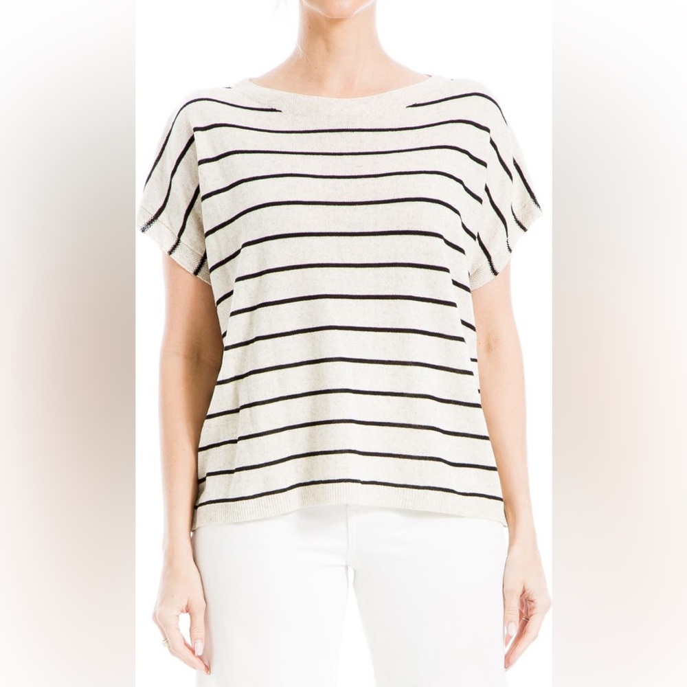 NWT Max Studio Linen Short sleeve Sweater